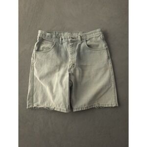 Vintage 90s Y2K Wrangler Silver Edition Faded Green Denim Distressed Shorts 32
